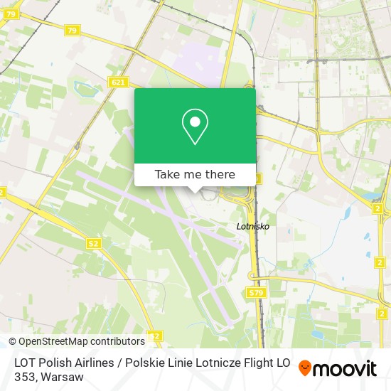 Карта LOT Polish Airlines / Polskie Linie Lotnicze Flight LO 353