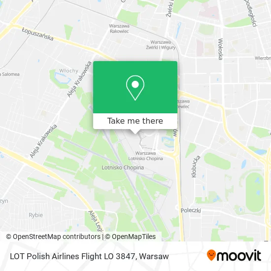 LOT Polish Airlines Flight LO 3847 map