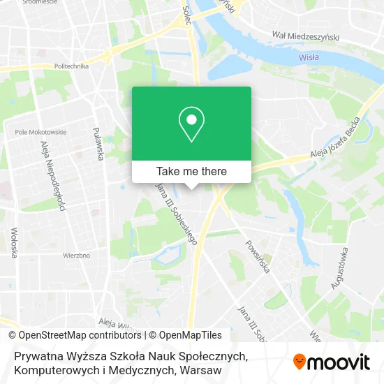 Prywatna Wyższa Szkoła Nauk Społecznych, Komputerowych i Medycznych map