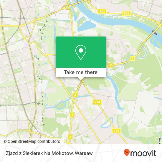 Zjazd z Siekierek Na Mokotow map