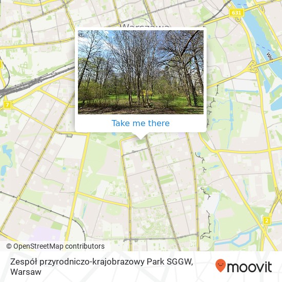 Карта Zespół przyrodniczo-krajobrazowy Park SGGW