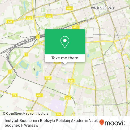 Instytut Biochemii i Biofizyki Polskiej Akademii Nauk budynek F map