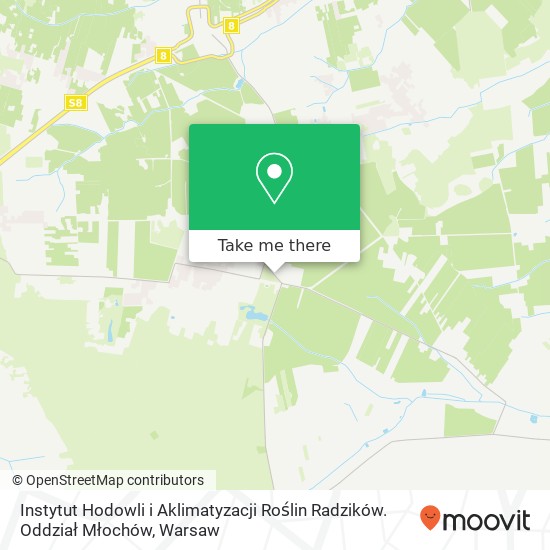 Instytut Hodowli i Aklimatyzacji Roślin Radzików. Oddział Młochów map