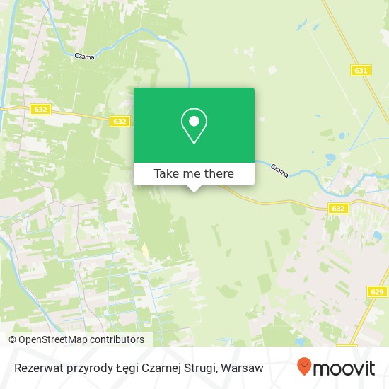 Rezerwat przyrody Łęgi Czarnej Strugi map