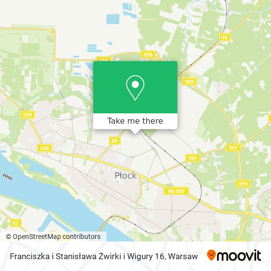 Franciszka i Stanisława Żwirki i Wigury 16 map