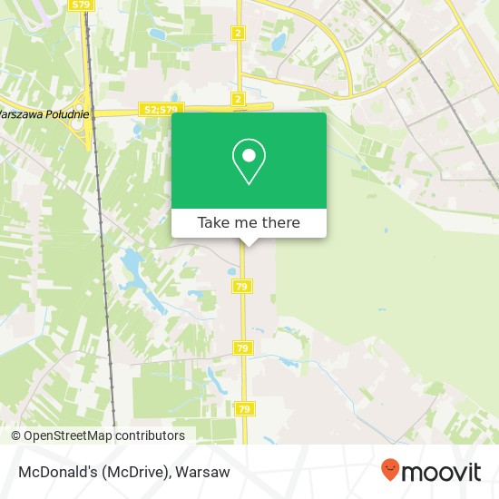 Карта McDonald's (McDrive), ulica Pelikanow 24 02-843 Warszawa