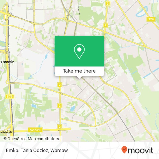 Emka. Tania Odzież, ulica Pasaz Ursynowski 02-785 Warszawa map