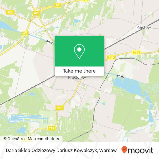 Daria Sklep Odziezowy Dariusz Kowalczyk, aleja Wojska Polskiego 20 Pruszkow map