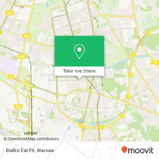 Mapa Białko Eat Fit, ulica Domaniewska 22A 02-672 Warszawa