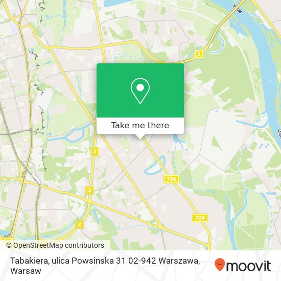 Tabakiera, ulica Powsinska 31 02-942 Warszawa map