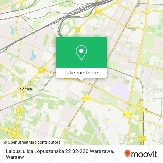 Lalous, ulica Lopuszanska 22 02-220 Warszawa map