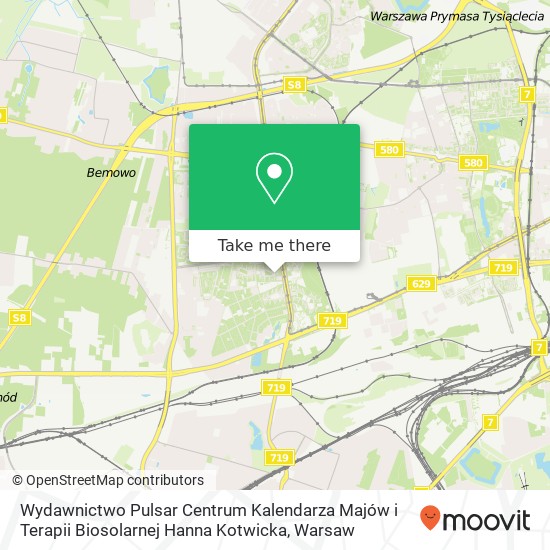 Wydawnictwo Pulsar Centrum Kalendarza Majów i Terapii Biosolarnej Hanna Kotwicka map