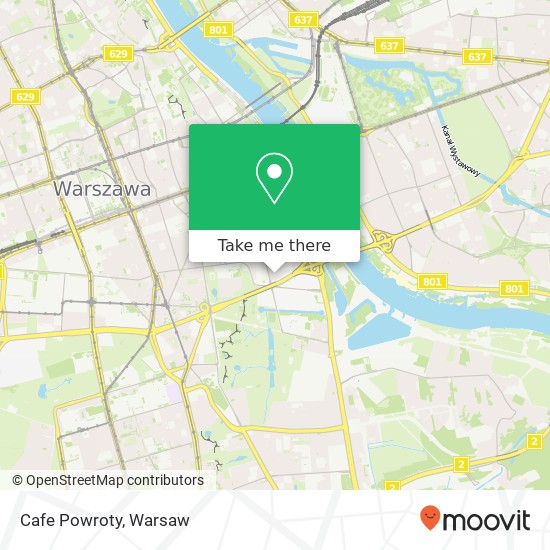 Карта Cafe Powroty, ulica Przemyslowa 36 00-450 Warszawa