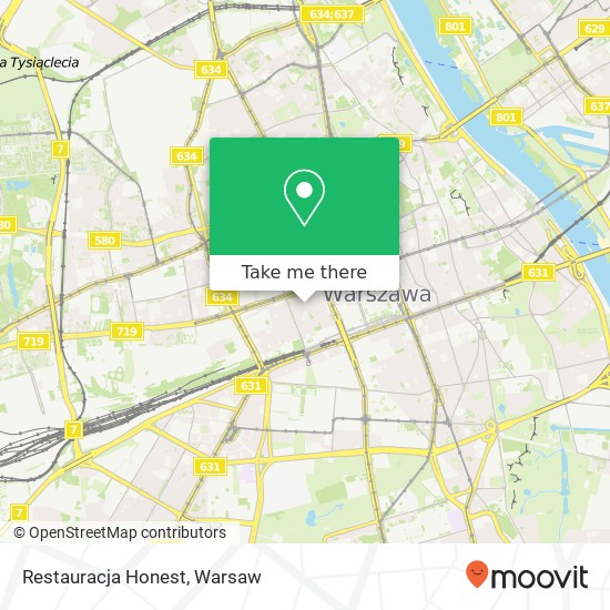 Restauracja Honest, ulica Twarda 42 00-831 Warszawa map