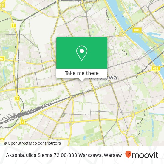 Akashia, ulica Sienna 72 00-833 Warszawa map