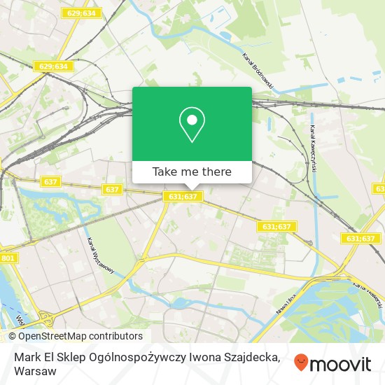 Mark El Sklep Ogólnospożywczy Iwona Szajdecka, ulica Garwolinska 04-356 Warszawa map