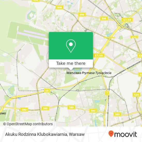 Akuku Rodzinna Klubokawiarnia, ulica Obroncow Tobruku 01-494 Warszawa map