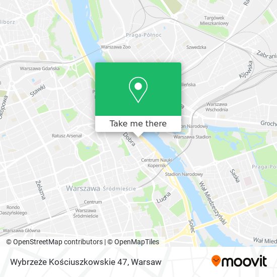 Карта Wybrzeże Kościuszkowskie 47