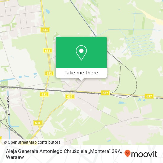 Aleja Generała Antoniego Chruściela „Montera” 39A map