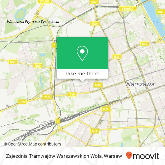 Zajezdnia Tramwajów Warszawskich Wola map