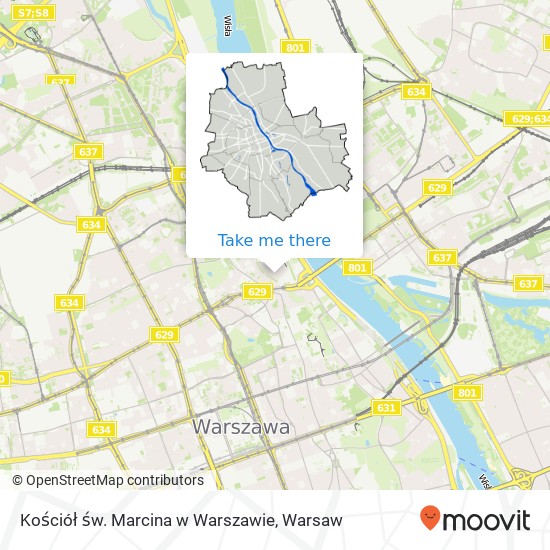 Карта Kościół św. Marcina w Warszawie