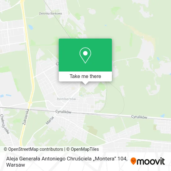 Aleja Generała Antoniego Chruściela „Montera” 104 map