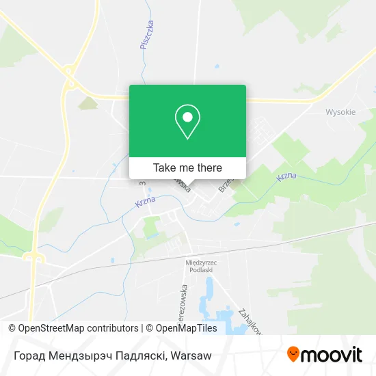 Карта Горад Мендзырэч Падляскі