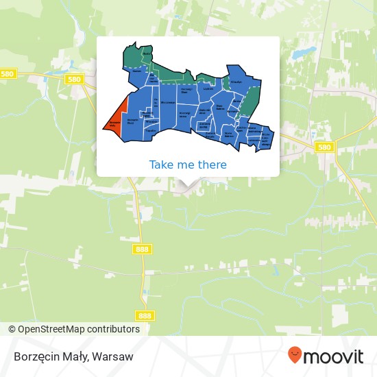 Borzęcin Mały map