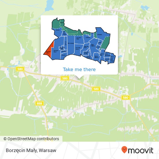 Borzęcin Mały map