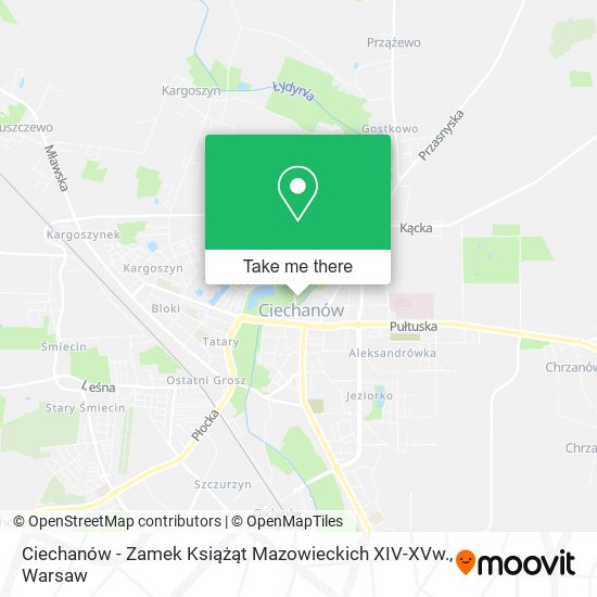 Ciechanów - Zamek Książąt Mazowieckich XIV-XVw. map