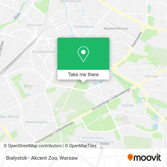 Białystok - Akcent Zoo map