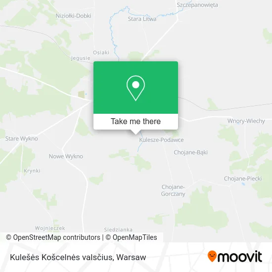 Карта Kulešės Košcelnės valsčius