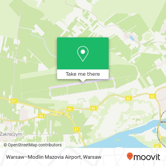 Warsaw–Modlin Mazovia Airport map