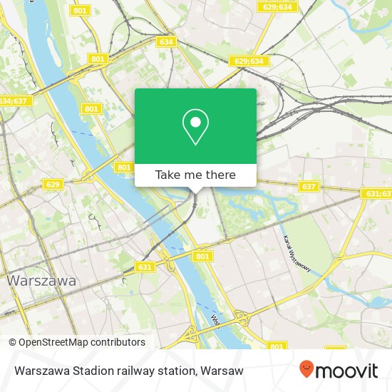 Карта Warszawa Stadion railway station