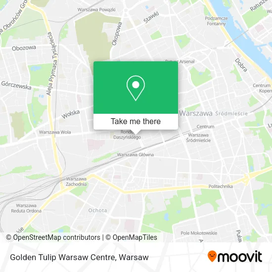Golden Tulip Warsaw Centre map
