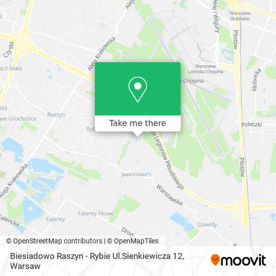 Biesiadowo Raszyn - Rybie Ul.Sienkiewicza 12 map