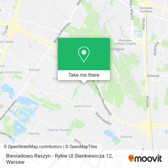 Biesiadowo Raszyn - Rybie Ul.Sienkiewicza 12 map