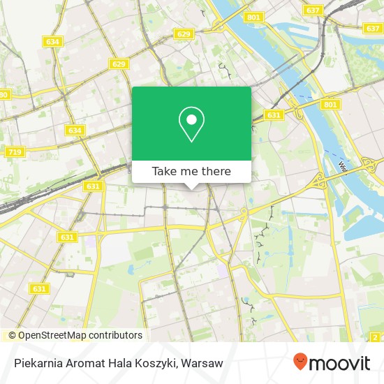 Карта Piekarnia Aromat Hala Koszyki, ulica Koszykowa 63 00-667 Warszawa