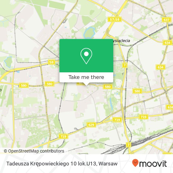 Tadeusza Krępowieckiego 10 lok.U13 map