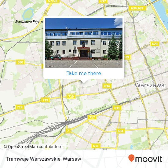 Tramwaje Warszawskie map