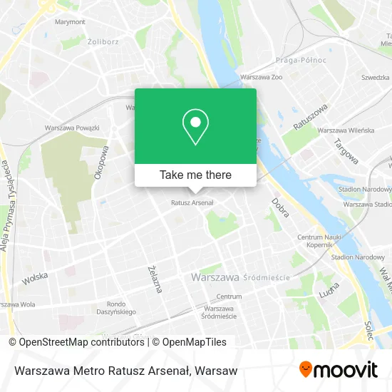 Warszawa Metro Ratusz Arsenał map