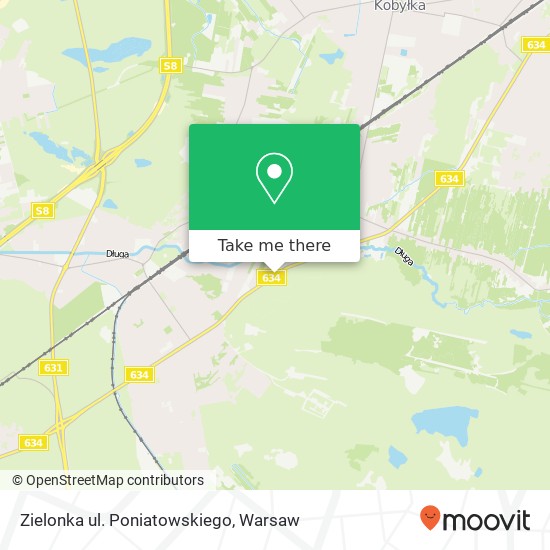 Zielonka ul. Poniatowskiego map