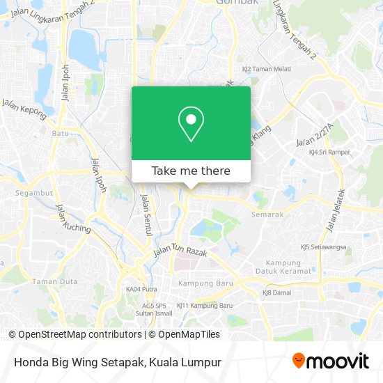 Honda Big Wing Setapak map