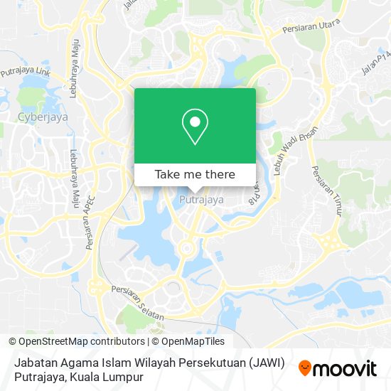 Peta Jabatan Agama Islam Wilayah Persekutuan (JAWI) Putrajaya
