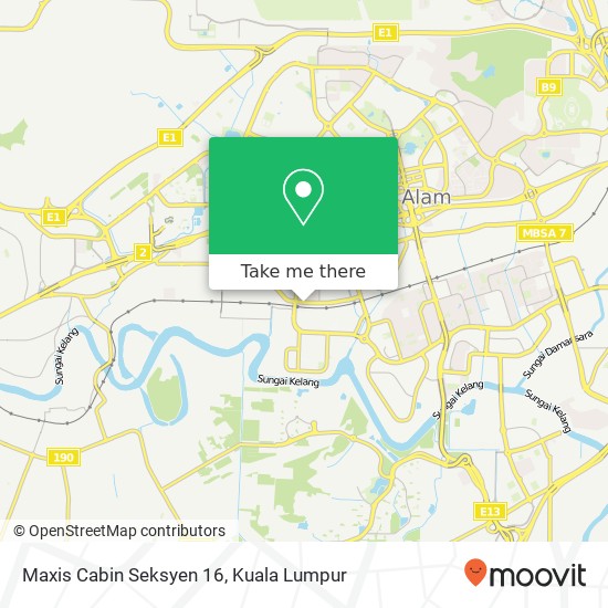 Maxis Cabin Seksyen 16 map