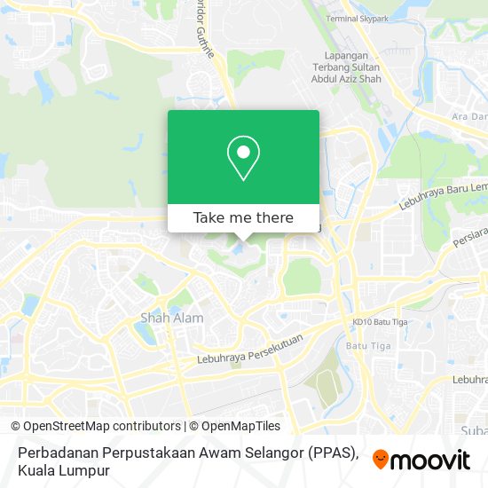 Peta Perbadanan Perpustakaan Awam Selangor (PPAS)