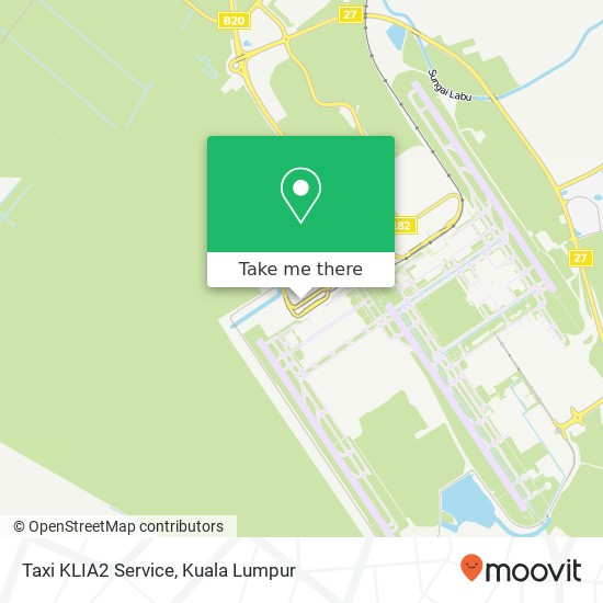 Taxi KLIA2 Service map