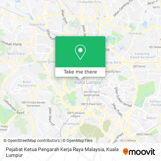 Peta Pejabat Ketua Pengarah Kerja Raya Malaysia