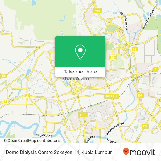 Peta Demc Dialysis Centre Seksyen 14