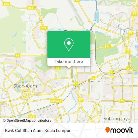 Peta Kwik Cut Shah Alam